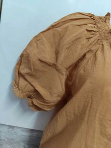 Stylish brownesh Puff Sleeve Top