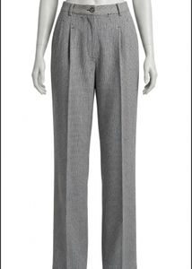 Gray Plaid Patterned Trousers