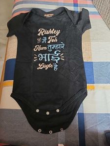 Cute Black "Bhai" Baby Onesie