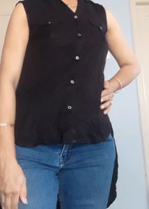 Up Down Black Net Top