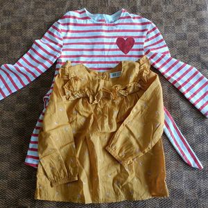 Cute Red & White Striped Top with Heart