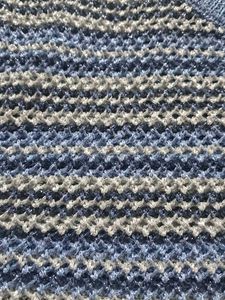 Blue Striped Crochet Sweater