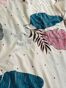 Boho Leaf Print double Bedding Set