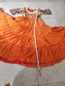 Vibrant Floral Print decent cotton blend gown