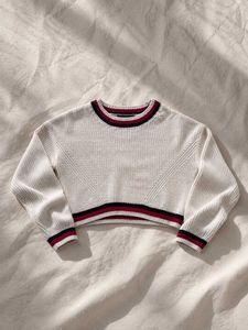 IVORY CROPPED KNIT SWEATER