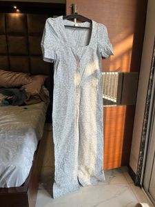 Cute Light Blue Floral Jumpsuit