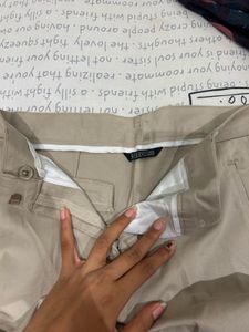 Classic Beige Straight Fit Trousers