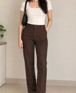 Brown Wide Leg Trousers
