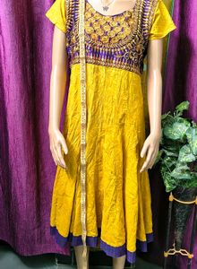Vibrant Yellow Embroidered Kurti