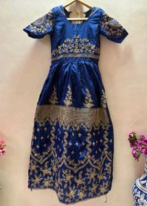Royal Blue Embroidered full length gown