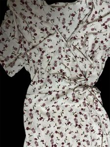 Floral Wrap Midi Dress
