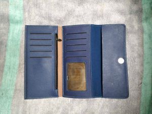 Cute Navy Blue Tri-Fold Clutch with 🌺🌹accent