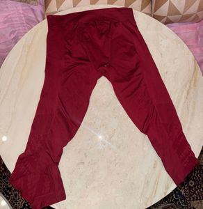 Women's Burgundy Athletic Leggings