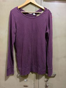 Purple Long Sleeve Cut-Out Top