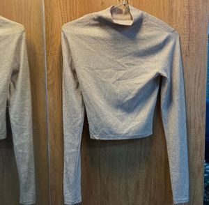 Sparkly Long Sleeve Crop Top