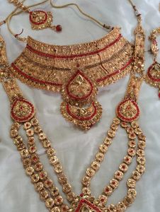 Exquisite Gold & Red Bridal Jewellery  Set ye mai