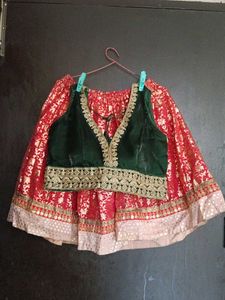 Red &amp; Gold Ethnic Skirt