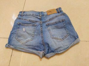 Distressed Denim Shorts