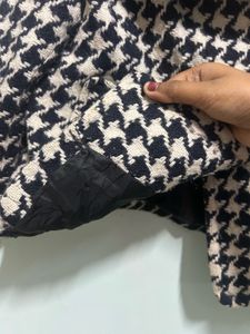 Houndstooth Cropped winter Jacket