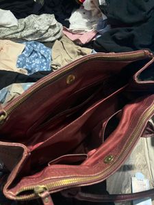 Chic Burgundy Leather Tote Bag