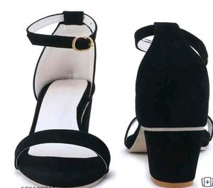 Stylish Black Suede Block Heels