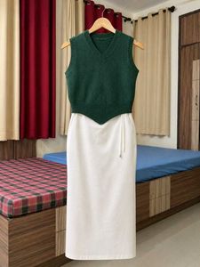Green V-Neck Sweater Vest