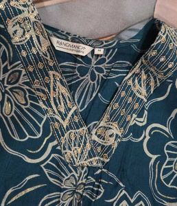 Teal Floral Kurta Set