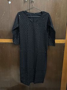 Elegant Black Sequined Kurta