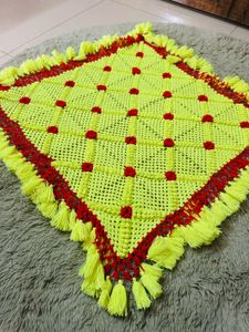 New Handmade Neon green Floral Ottoman Cover