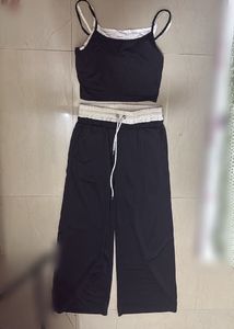 Trendy Wide-Leg Black Pants