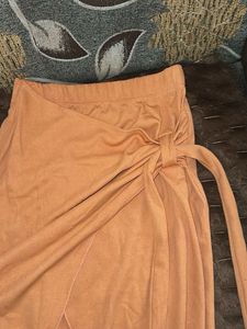 Stylish Brown Wrap Skirt