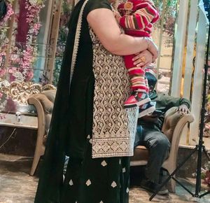 Elegant Embroidered Heavy Sharara Suit Set