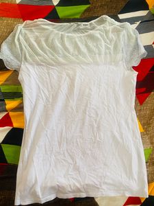 Powder Blue Net Embroidered Top