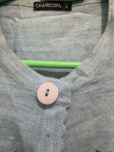Light Blue Embroidered Cardigan