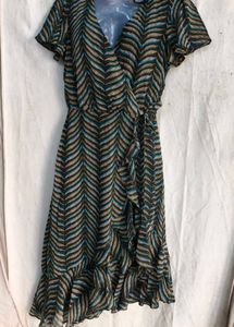 4929. Chic Wrap Dress with Ruffle Detail