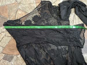 Sheer Black Floral Lace Top