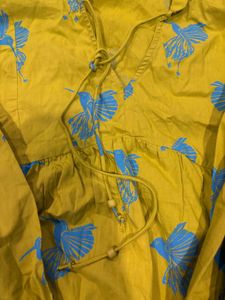 Yellow Bird Print Kurta🌷(not even wore once)