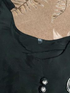 unused Elegant Black Kurta with Embellishments