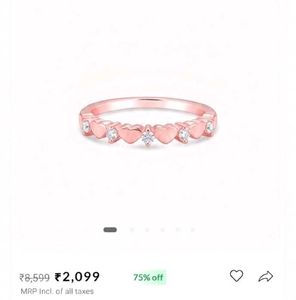 Rose Gold Heart Ring with Diamonds