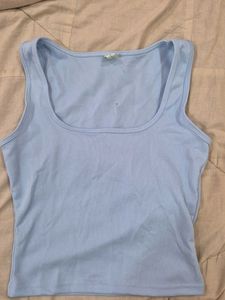 Light Blue Ribbed Tank Top