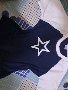 Navy Star Graphic Crop Top