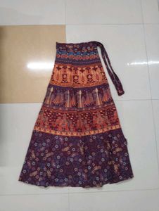 Bohemian Print Wrap Skirt