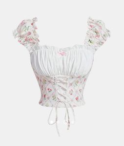 Floral Corset Bow Tank Top