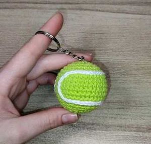 Handmade Crochet Football Keychain set of 2