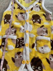 Cute Owl Print Fleece Vest