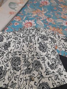 Black &amp; White Floral Kurta Set