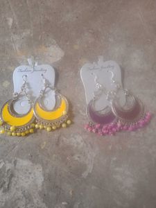 Colorful Beaded Jhumka Earrings