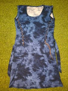 Unique Tie-Dye Lace-Up Dress
