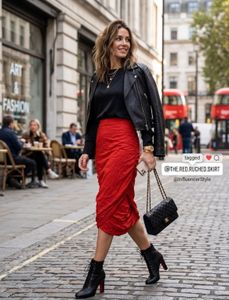 H&M BRANDED Stunning Red Ruched Skirt