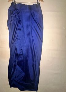 Elegant Navy Blue Drape Skirt